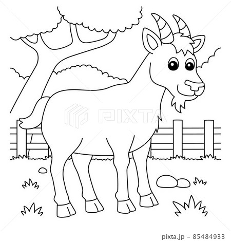 Goat coloring page for kids