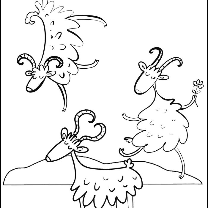 Goat coloring pages awesome cute goats to color