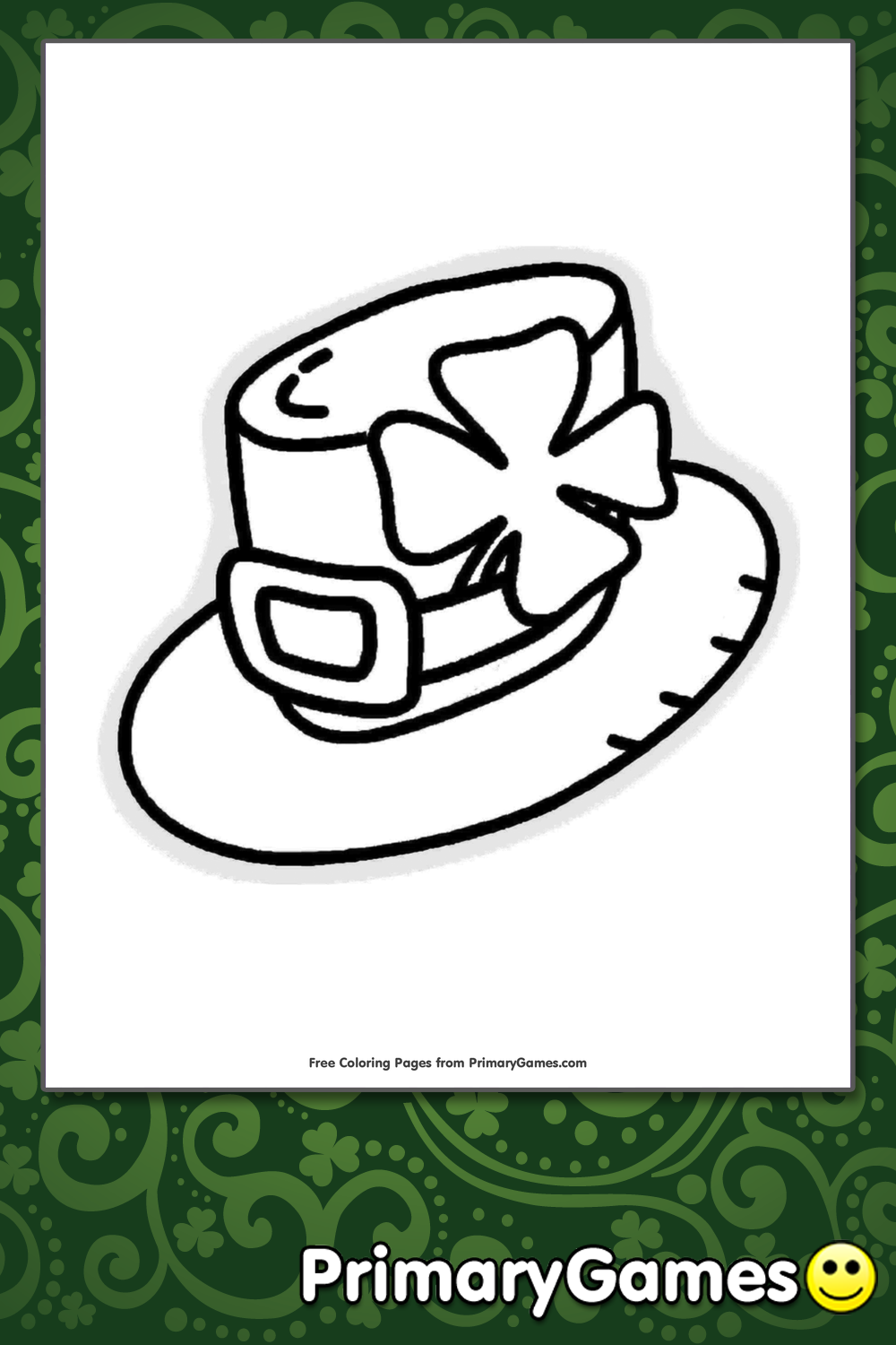 Leprechaun hat coloring page â free printable pdf from