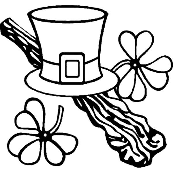 A leprechauns hat on st patricks day coloring page