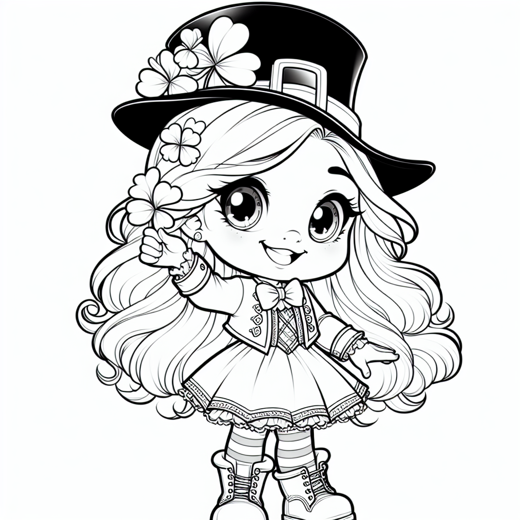 Leprechaun girl coloring pages