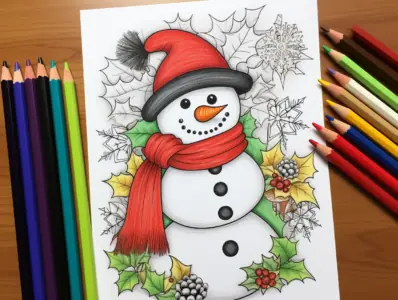 Snowman coloring pages free printable sheets