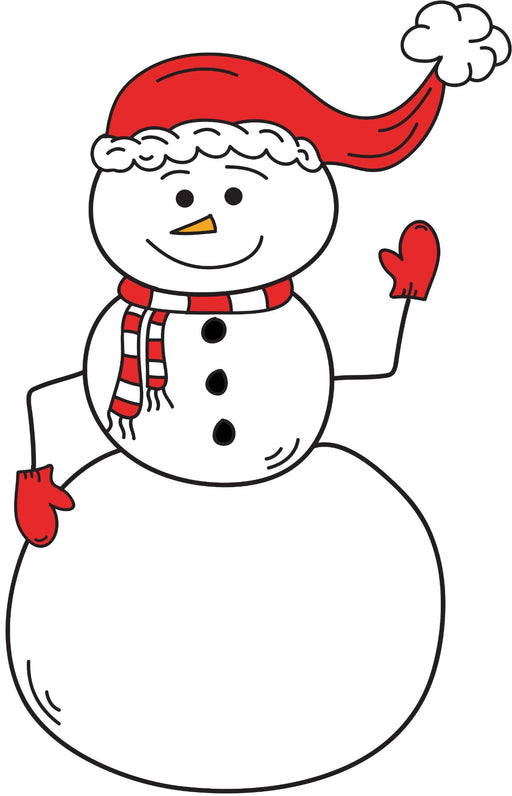 Snowman wearing a santa hat christmas coloring page printable digital â dog and mouse pany