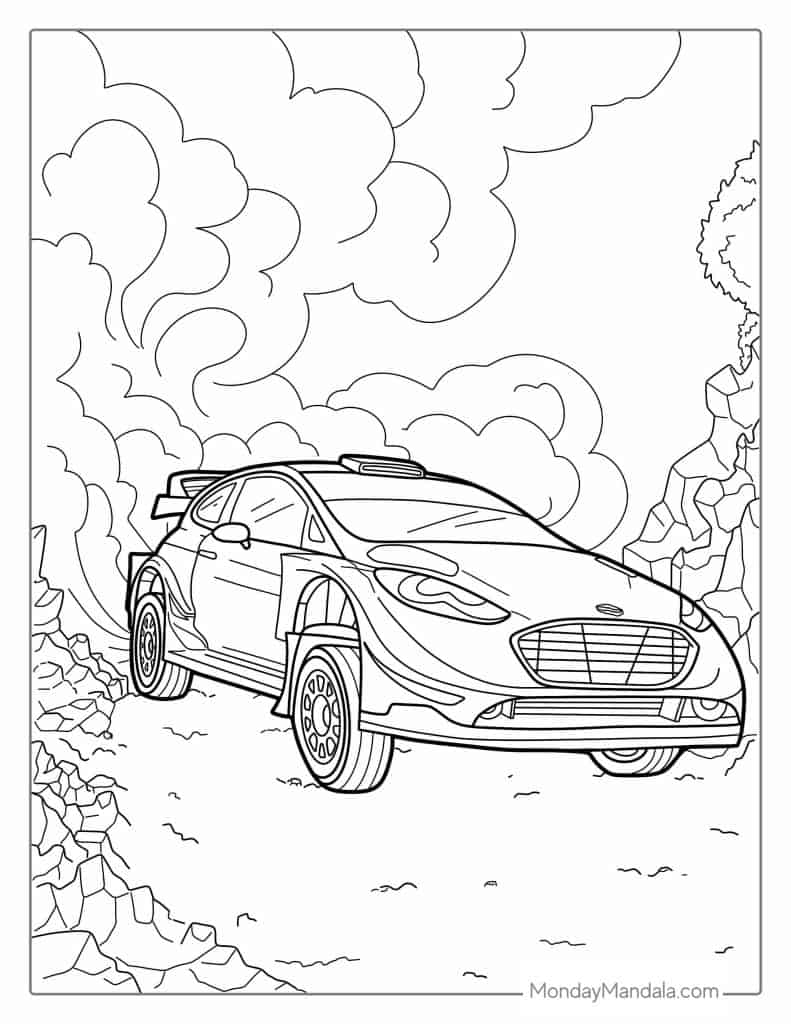 Car coloring pages free pdf printables