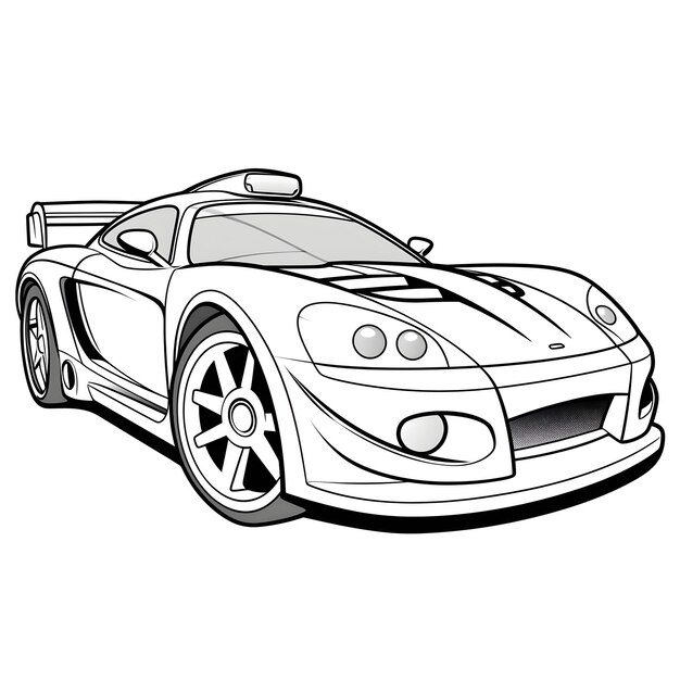 Premium ai image race car coloring page for children and kids image only