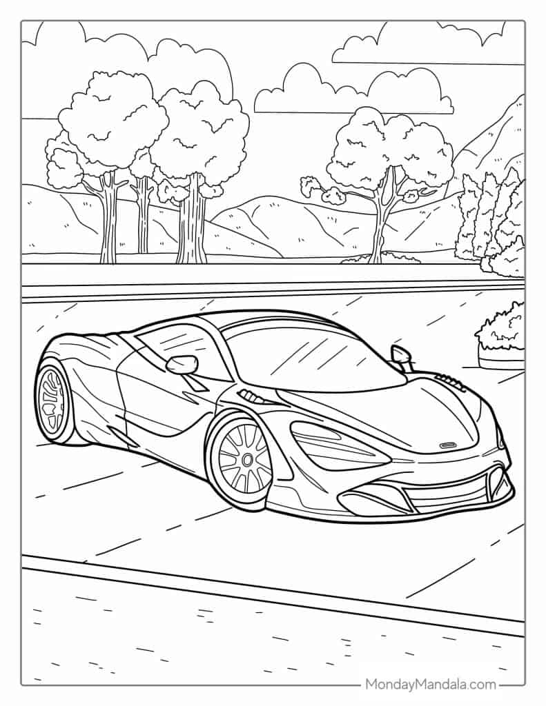 Car coloring pages free pdf printables