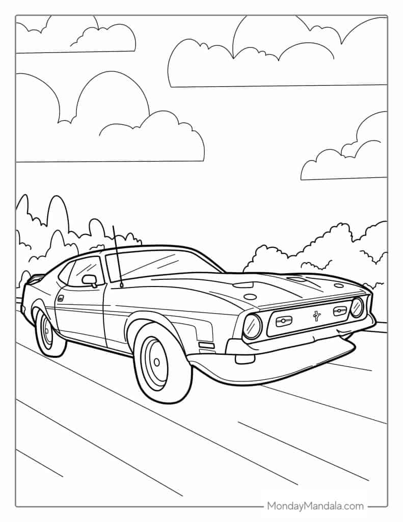 Car coloring pages free pdf printables