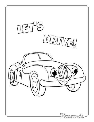 Free printable car coloring pages for kids