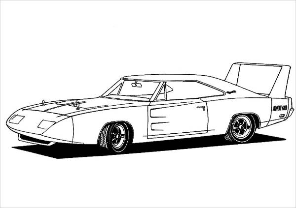 Free car coloring pages in ai