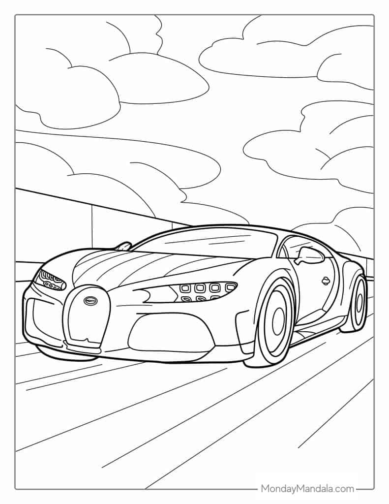 Car coloring pages free pdf printables