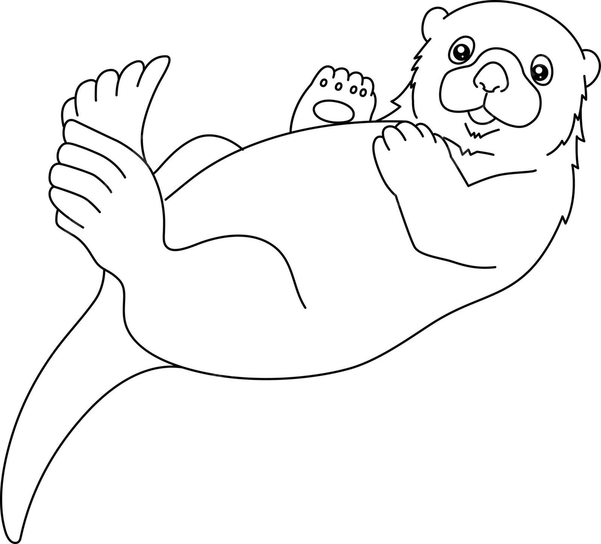 Sea otter coloring page isolated for kids outline cld school vector outline cld school png and vector with transparent background for free download