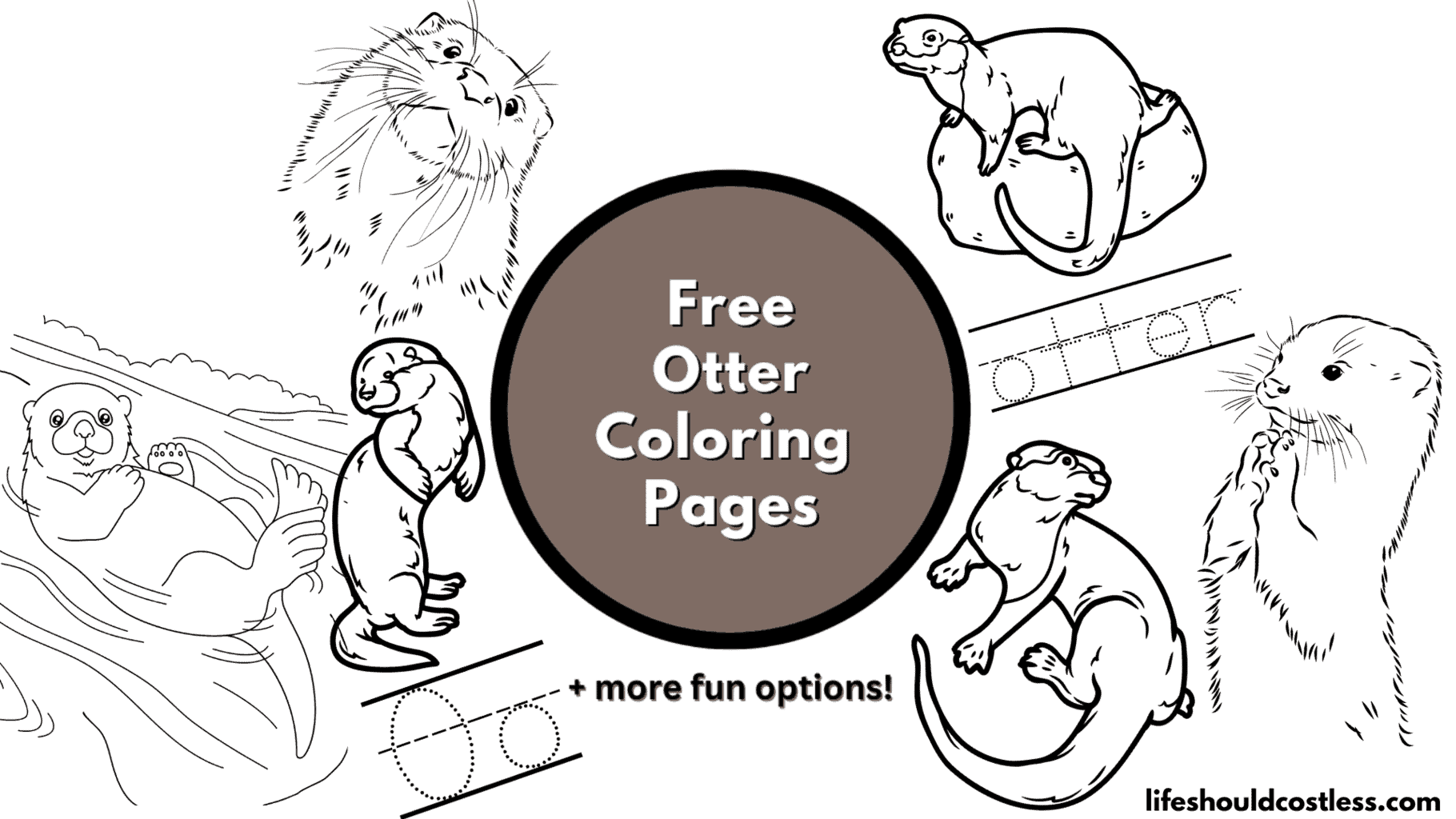 Otter coloring pages free printable pdf templates