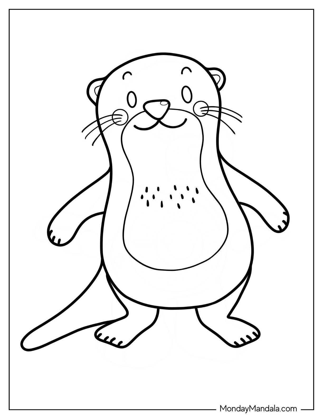 Otter coloring pages free pdf printables