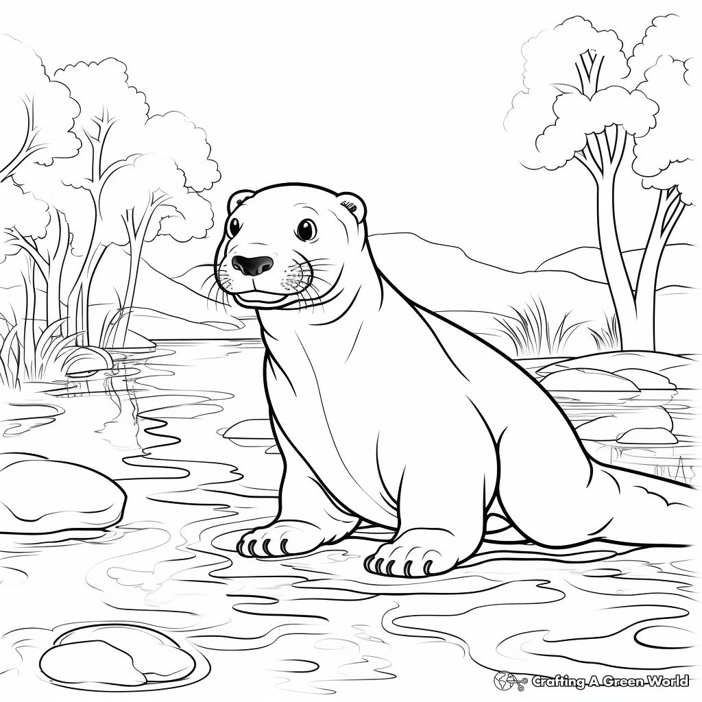 Otter coloring pages