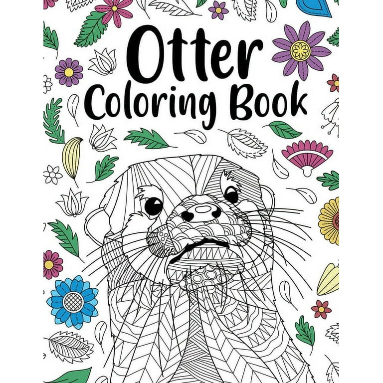 Otter coloring book adult coloring book animal coloring book floral mandala coloring pages quotes coloring book gift for otter lovers paperback