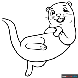 Cartoon sea otter coloring page easy drawing guides