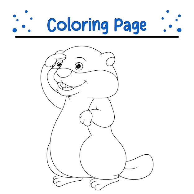 Premium vector cute otter coloring page isolated for kids animal coloring book