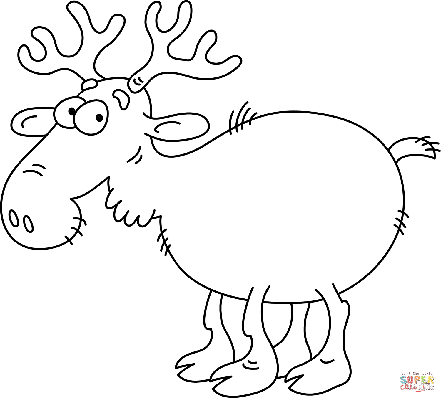 Funny caribou coloring page free printable coloring pages