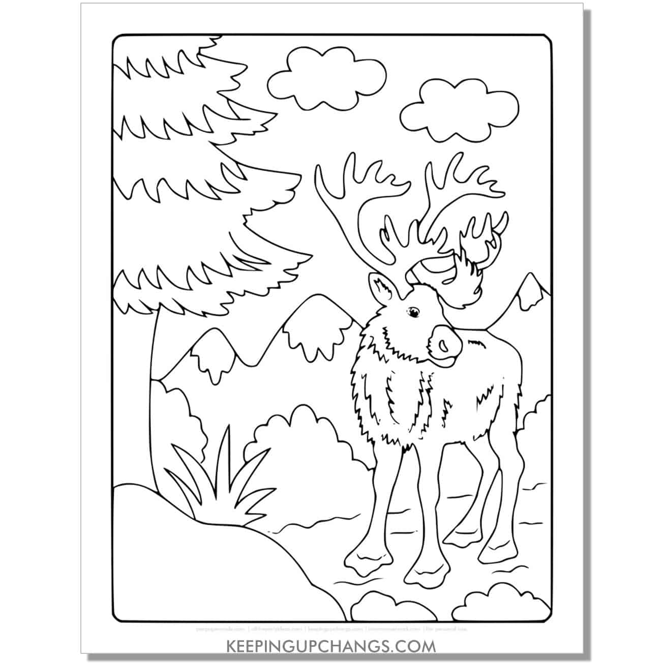 Free reindeer coloring page sheets most popular printables