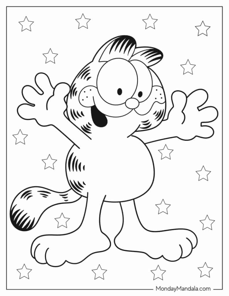 Garfield coloring pages free pdf printables
