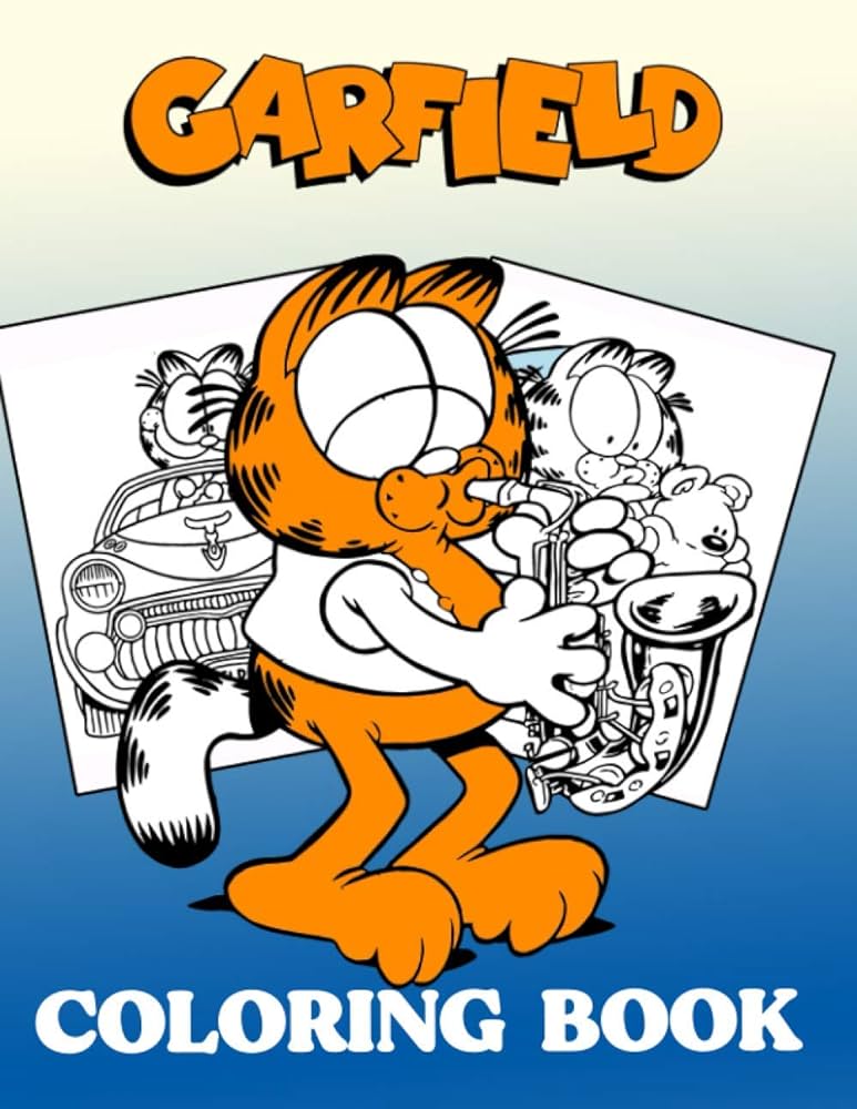 Garfield coloring book coloring pages an interesting coloring book with many illustrations of garfield for relaxation and stress relief lily doris books