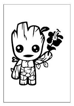 Marvel character groot es to life printable coloring pages for kids