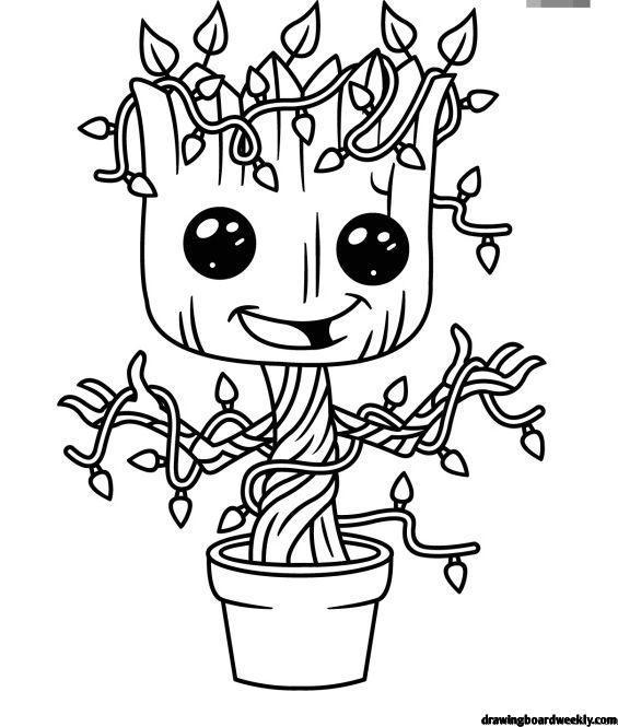 Baby groot coloring page free