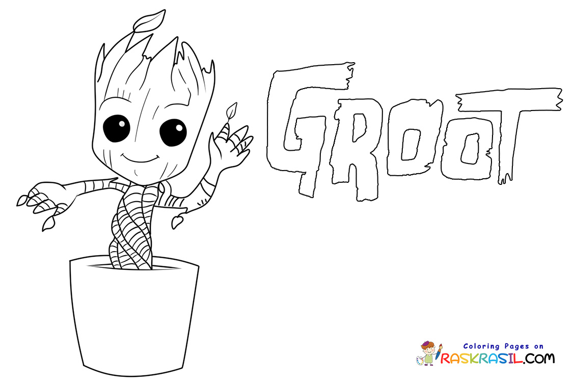 Groot coloring pages