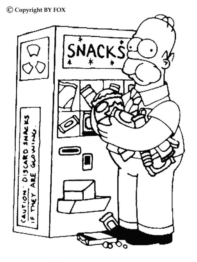 Homer is hungry coloring page more the simpsons coloring sheets on hellokids cool coloring pages coloring pages printable coloring pages