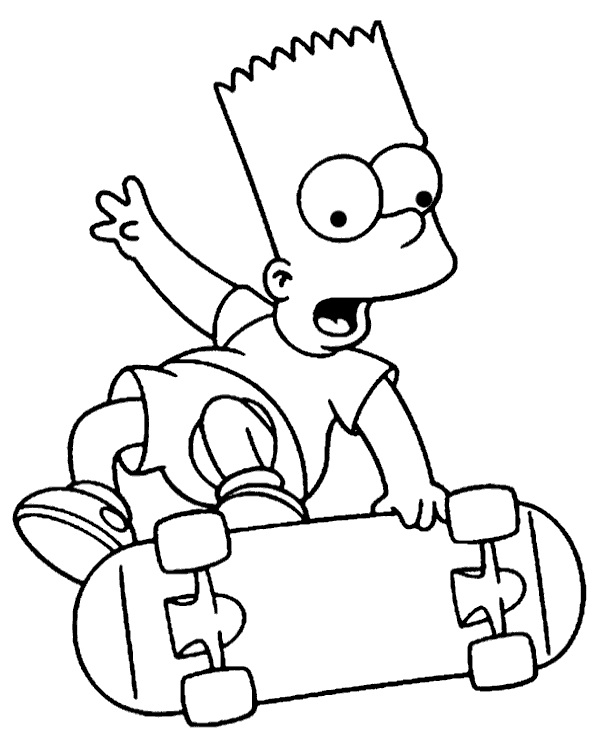Bart simpson coloring page to print simpsons