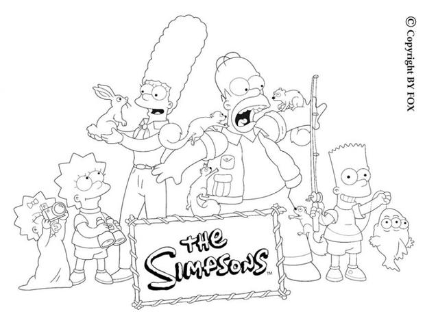 The simpson family and the squirrels coloring pages