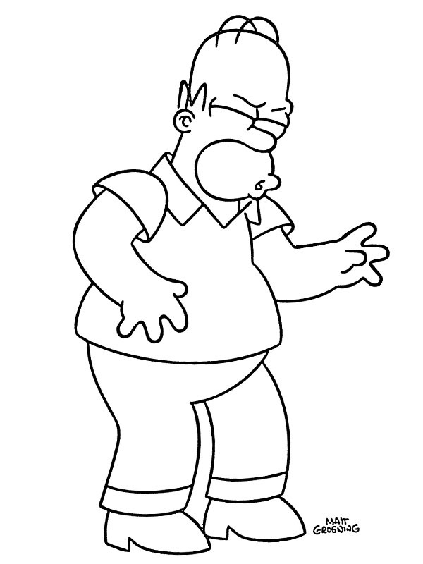 Homer simpson coloring page