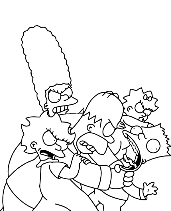 Simpsons family coloring sheet to print