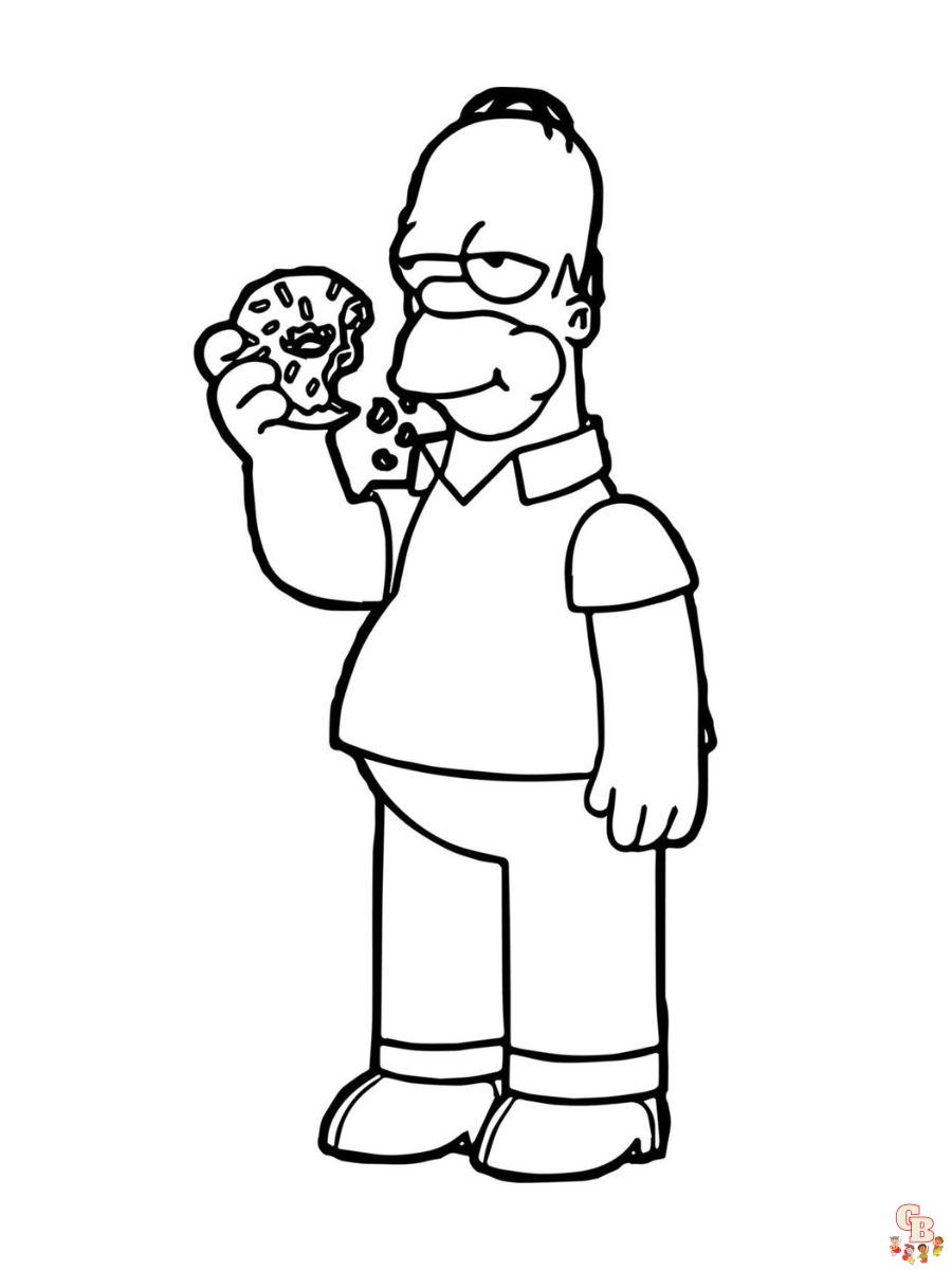 Printable the simpsons coloring pages free for kids and adults