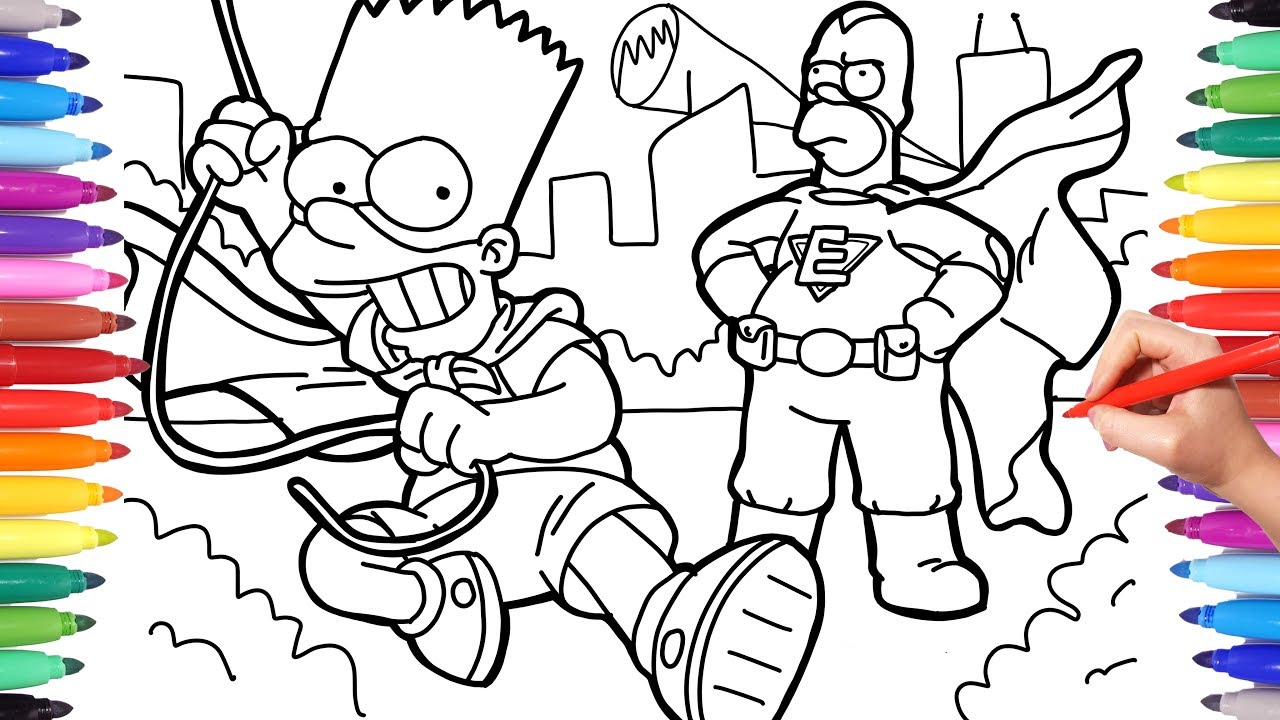 Bart and hoer superheroes coloring pages sipsons coloring pages how to color sipsons