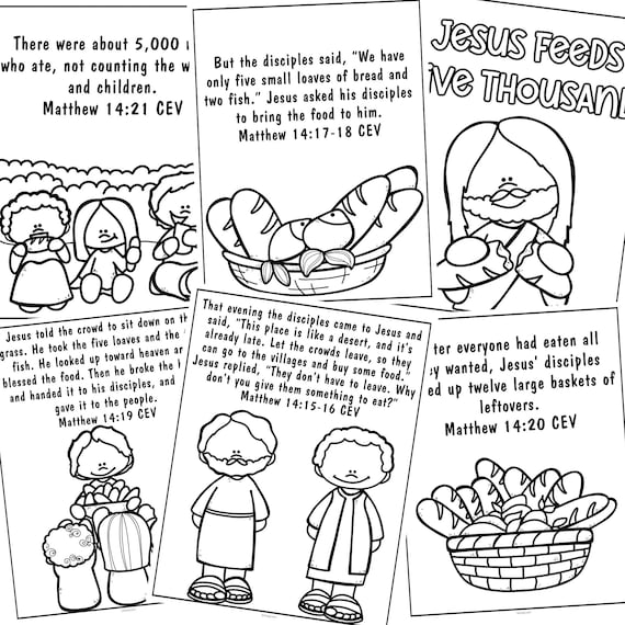 Jesus feeds bible story coloring pages bible stories christian lessons sunday school lesson homeschool curriculumkids printable download now