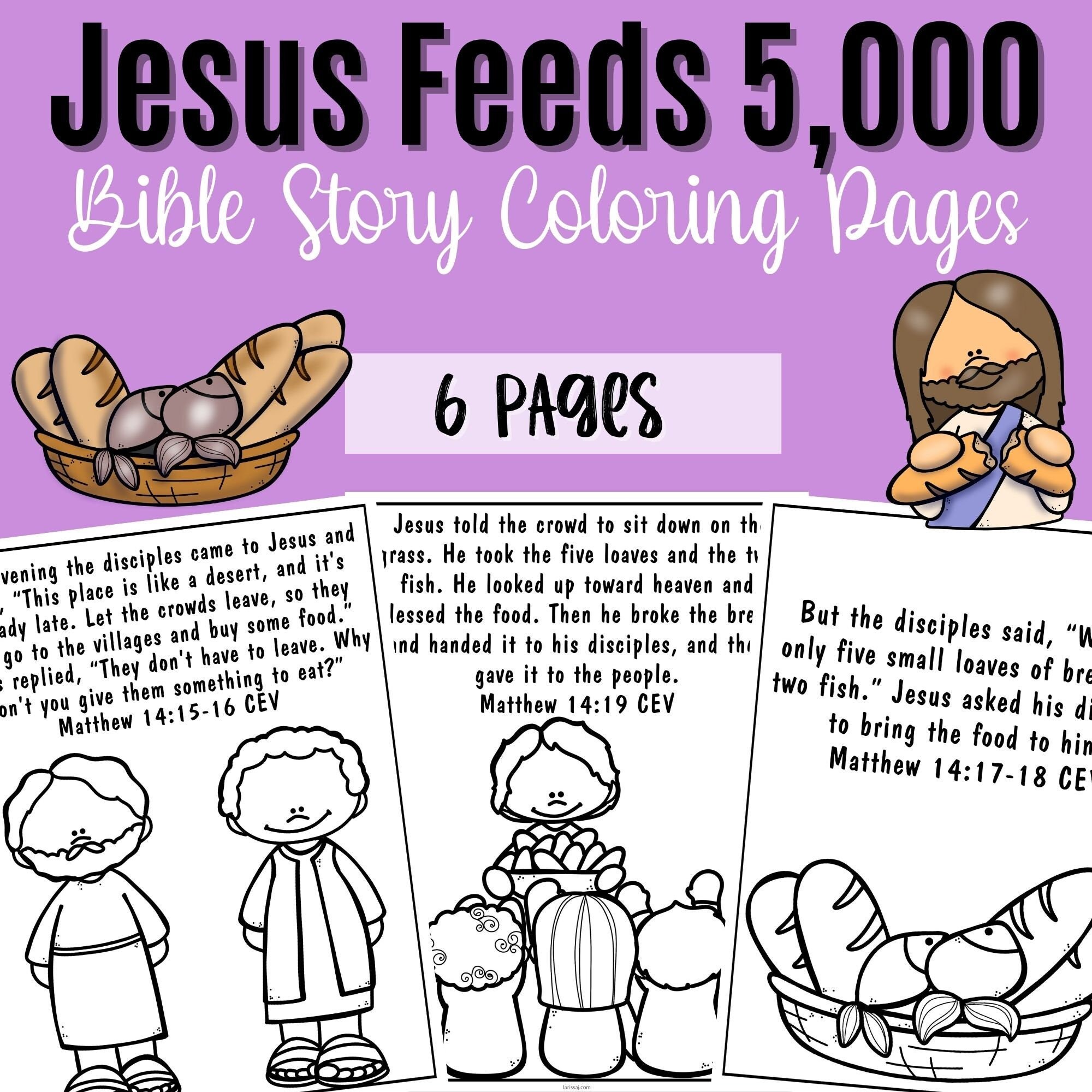 Jesus feeds bible story coloring pages bible stories christian lessons sunday school lesson homeschool curriculumkids printable download now