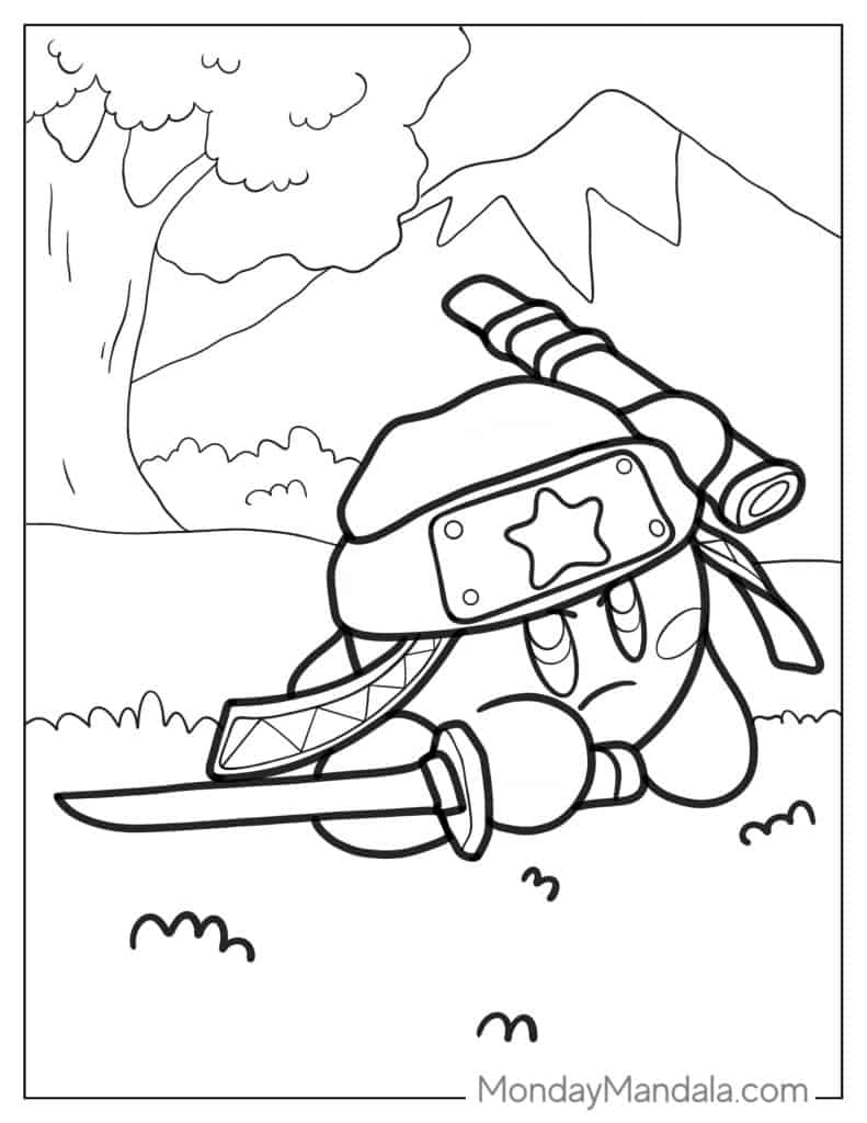 Kirby coloring pages free pdf printables