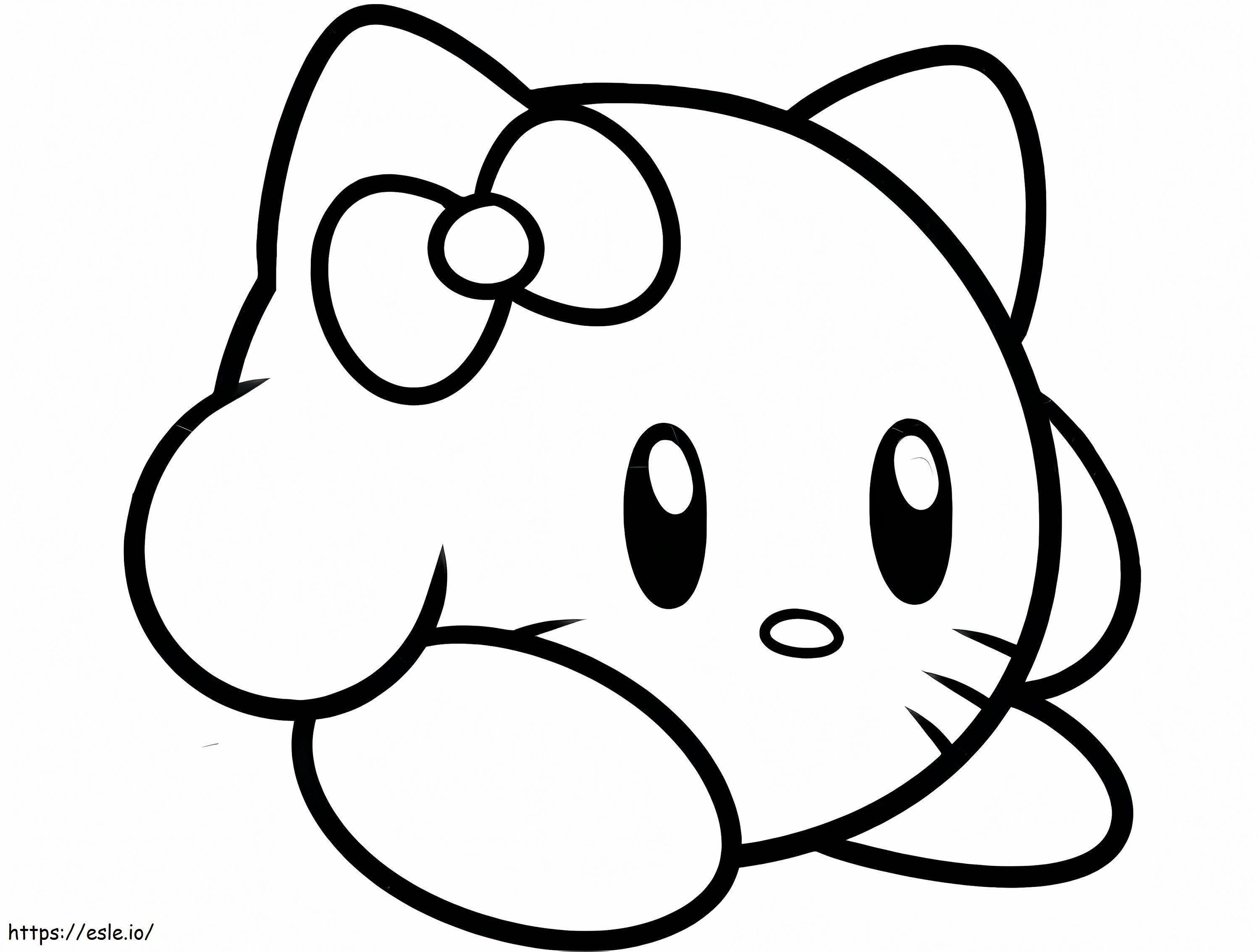 Kirby hello kitty coloring page