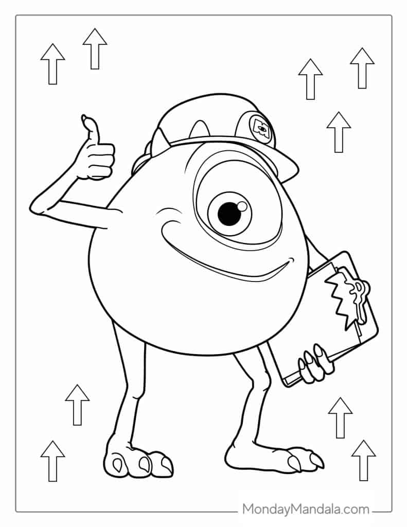 Monsters inc coloring pages free pdf printables