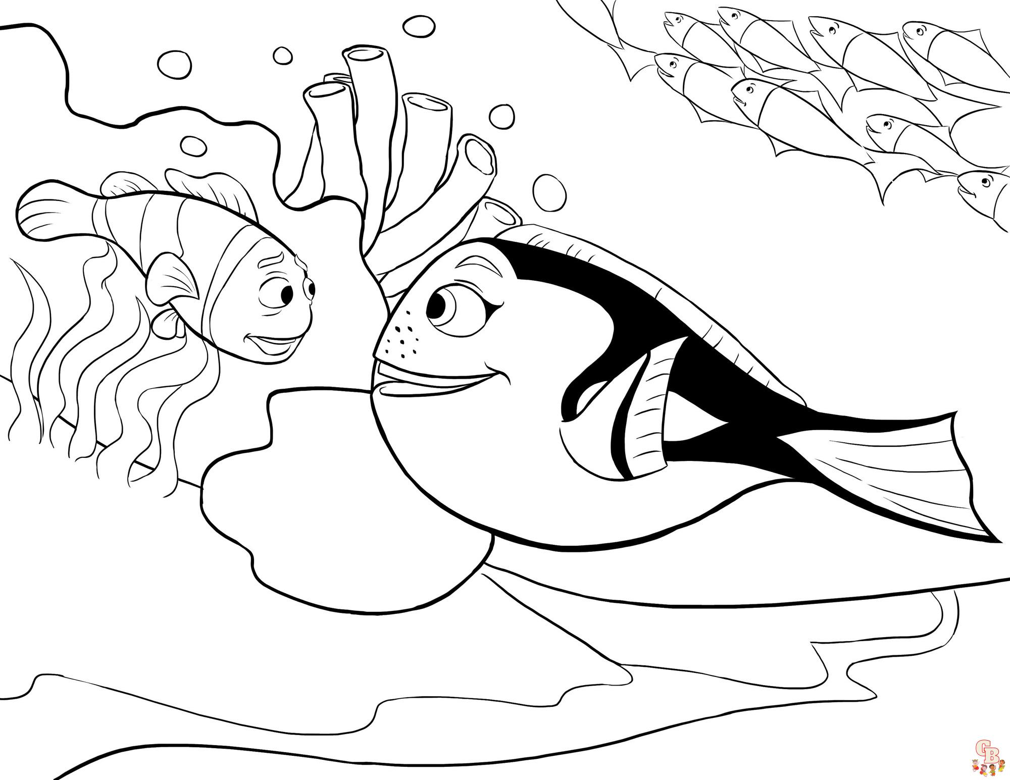 Printable finding nemo coloring pages for kids