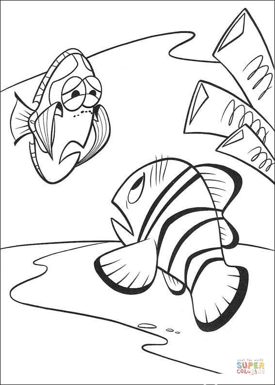 Marlin lost nemo coloring page free printable coloring pages