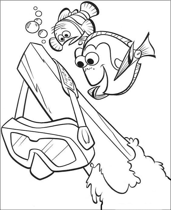 Free easy to print finding nemo coloring pages