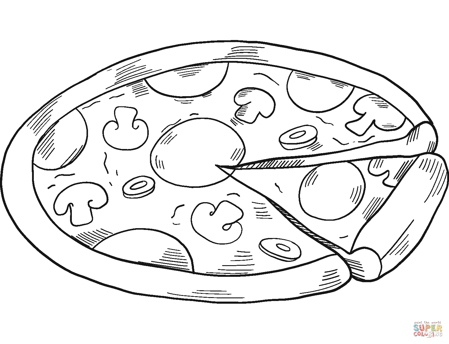 Pizza coloring page free printable coloring pages