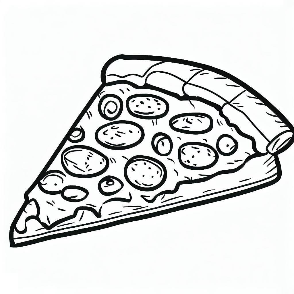 Nice pizza slice coloring page