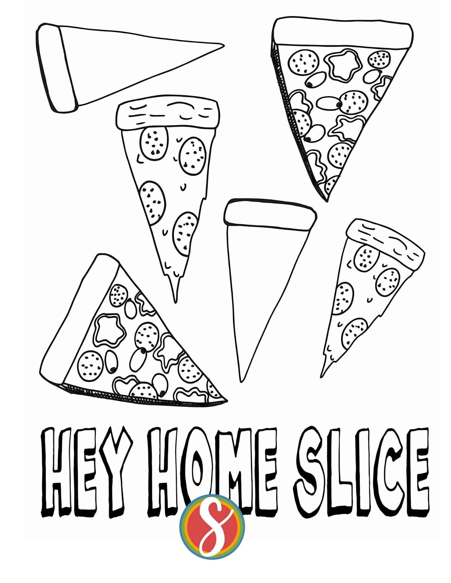 Free pizza coloring pages â stevie doodles