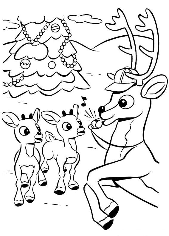 Rudolph for kids coloring page