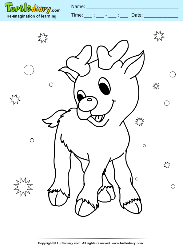 Rudolph coloring sheet turtle diary