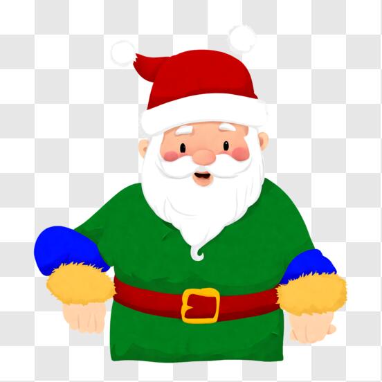 Download cartoon santa claus with crossed arms and gloves png online