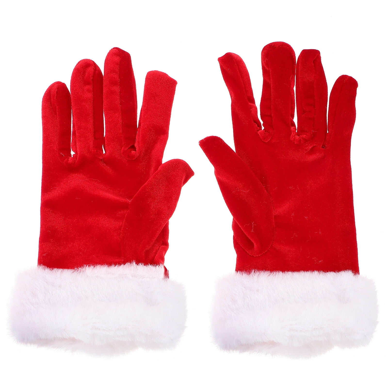 Pair of christmas red gloves santa claus gloves short gloves decorative gloves